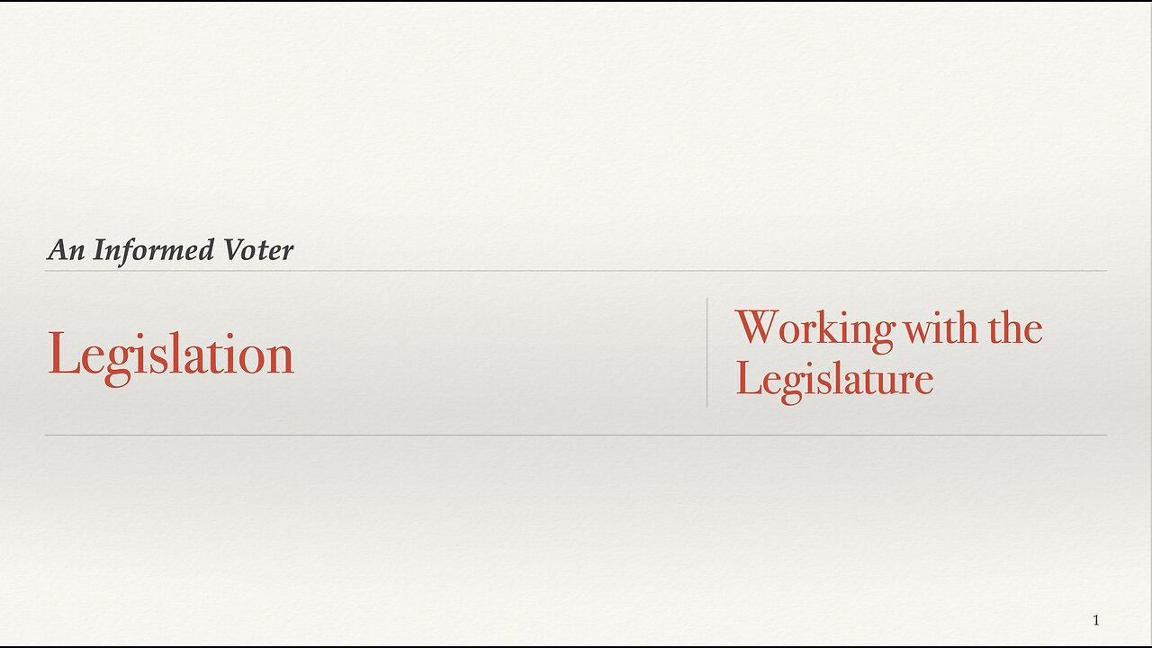 #10 - Legislation - Working with the Legislature - Skeet Arasmith