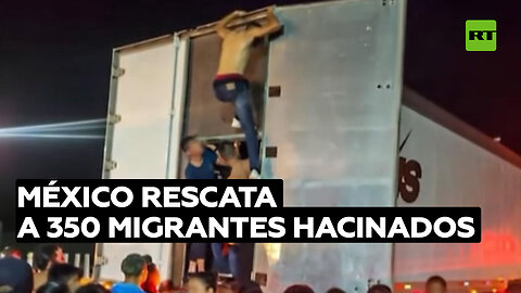 Rescatan en México a 350 migrantes que viajaban hacinados en un camión