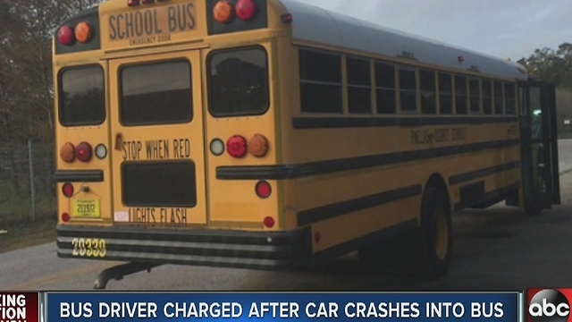 Bus driver charged with DUI after car crashes into bus