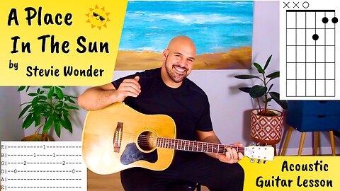 A Place In The Sun Acoustic Guitar Tutorial - Stevie Wonder Cover