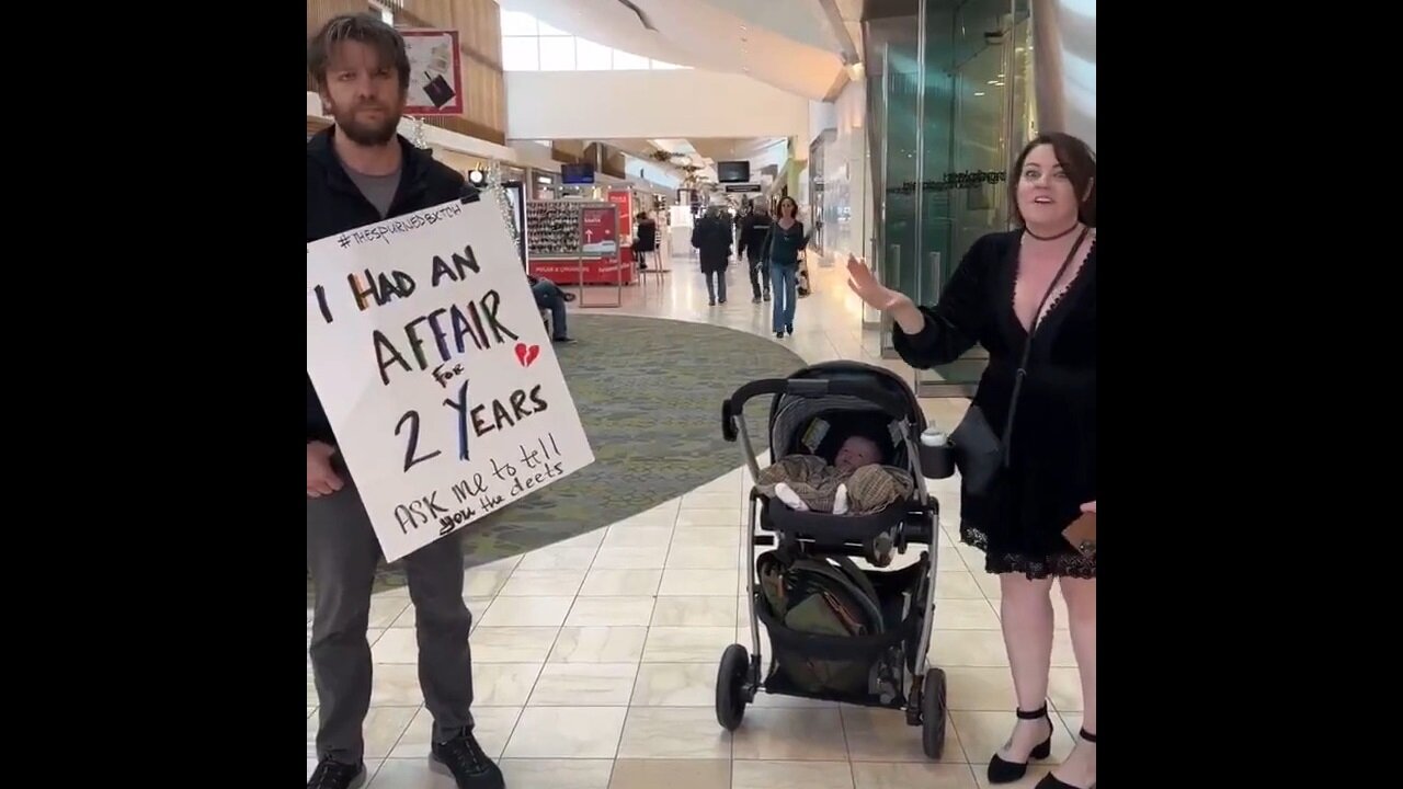 Wife Parades Her Cheating Husband, Forcing Him To Wear A Billboard Of Shame At The Mall