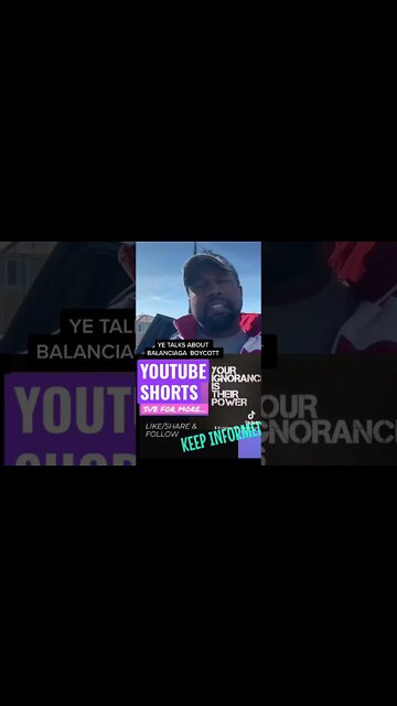 YE (KanYE) Talks about the #balenciaga #boycott #shorts