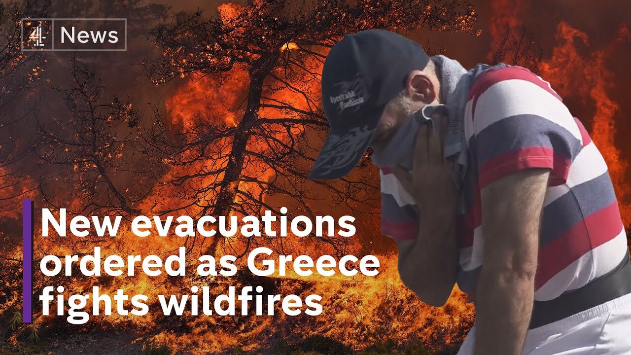 Greece wildfires: Two pilots dead as plane crashes fighting flames | Channel 4 News