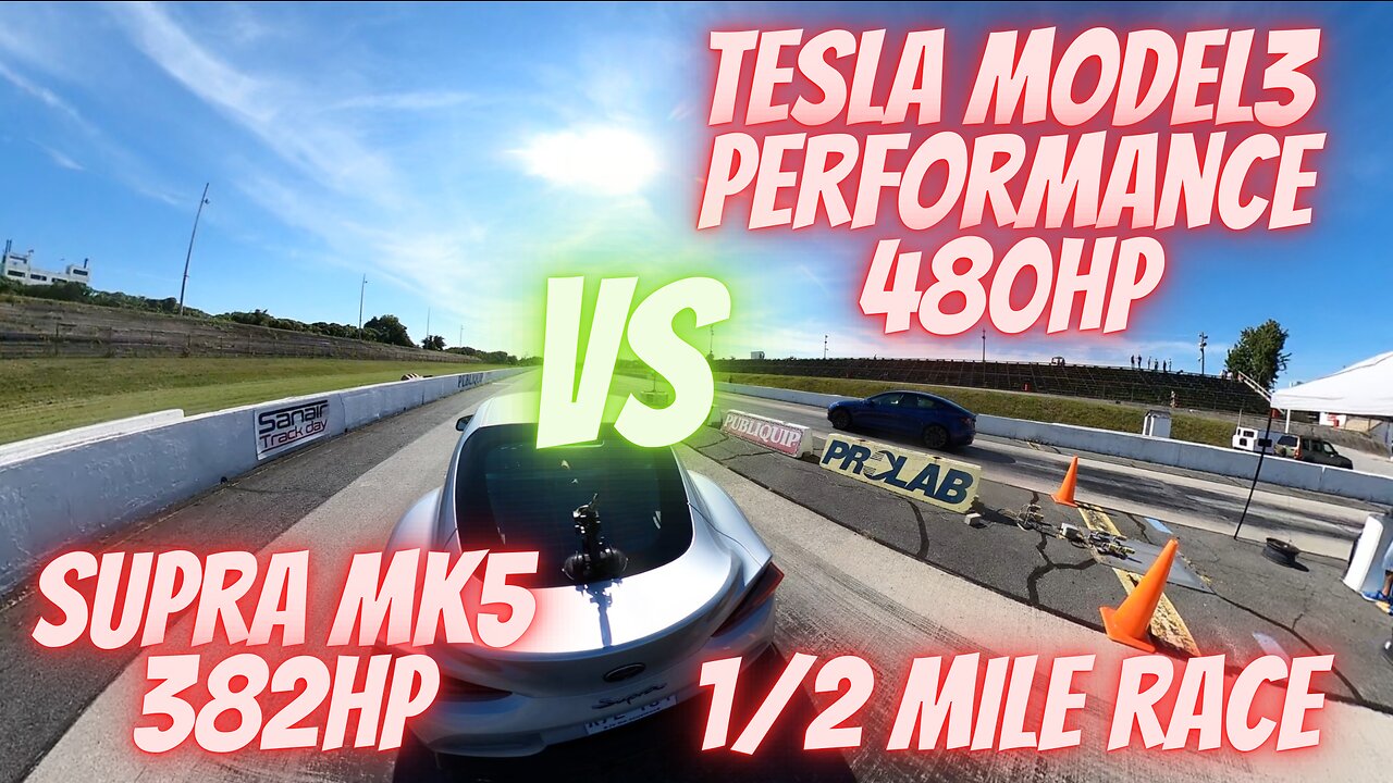 Drag Race Tesla Model 3 Performance VS Supra MK5