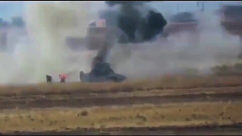 (NSFW) Kurds Abandon Humvee After ATGM Strike in Northern Syria