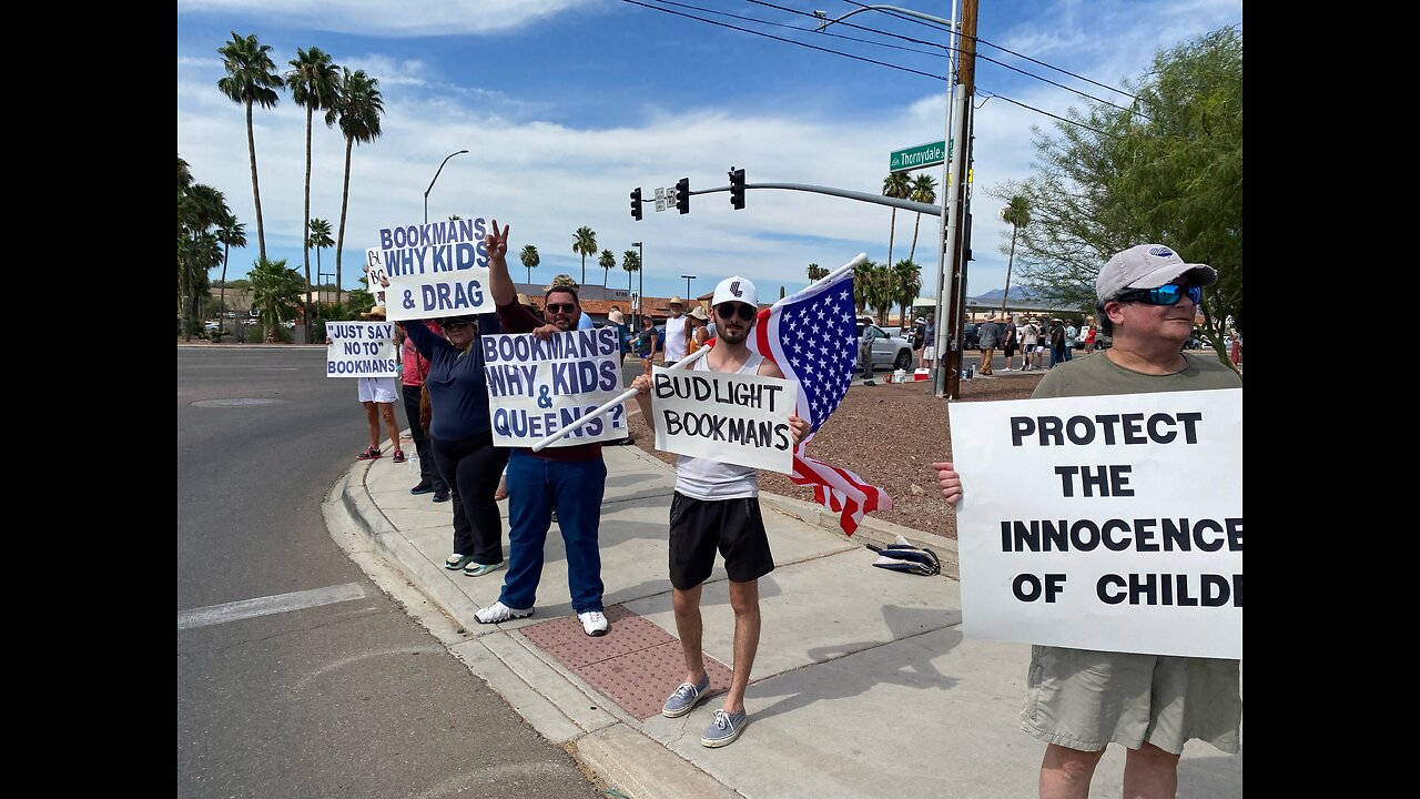 Patriots protest Bookmans Drag Queen Story Hour