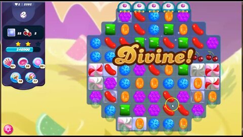 Candy Crush Level 2592 Talkthrough, 30 Moves 0 Boosters