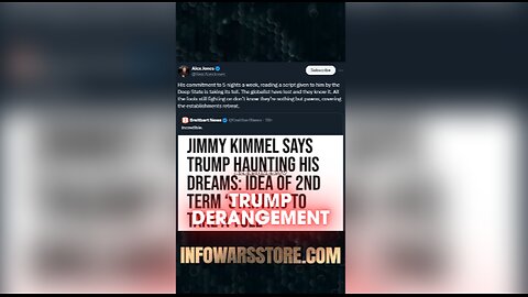 Jimmy Kimmel Suffers From Trump Derangement Syndrome - Alex Jones on X