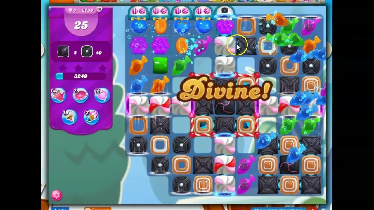 Candy Crush level 6230 Talkthrough, 26 Moves 0 Boosters