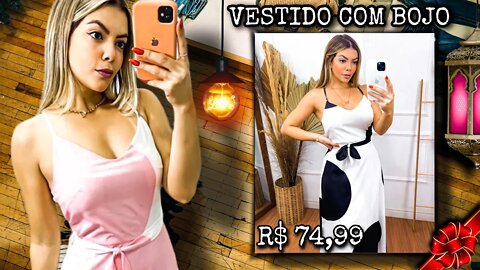 Vestido Com Bojo Com Forro/ costas trançadas/ shopee