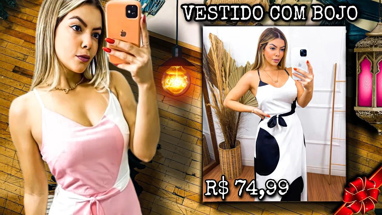 Vestido Com Bojo Com Forro/ costas trançadas/ shopee