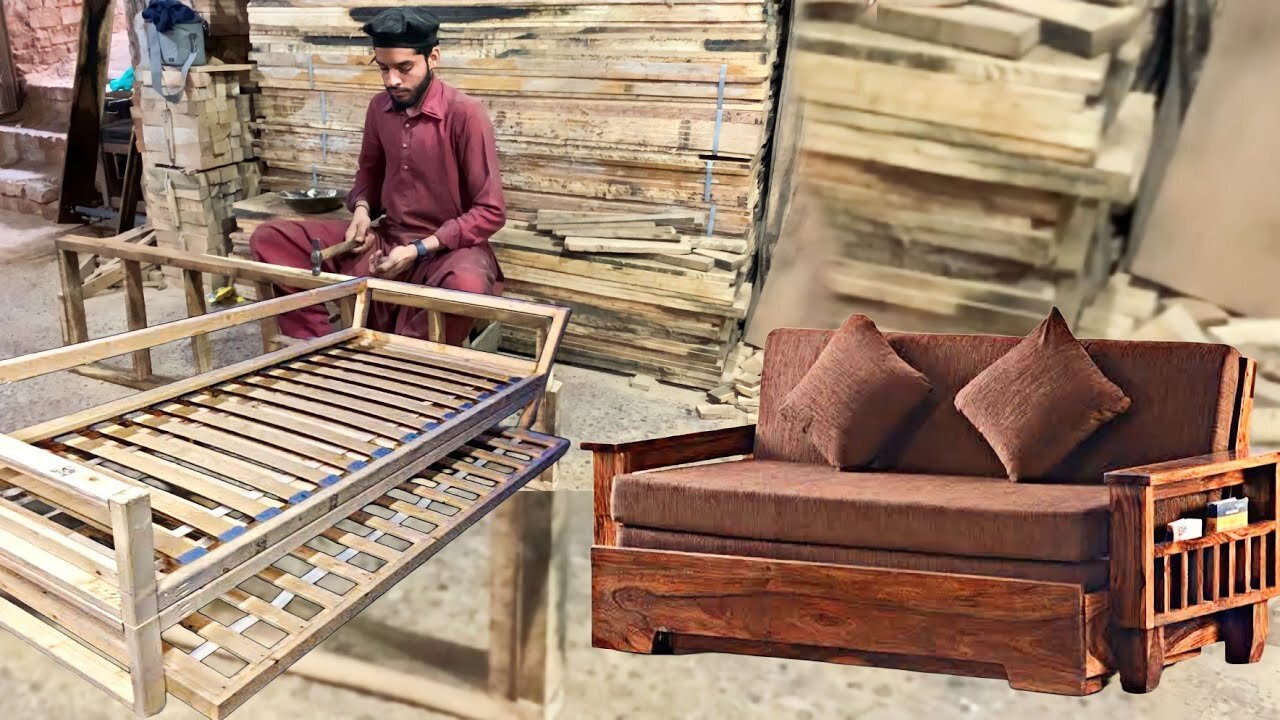 How To Build A Sofa Combined Compact Bed That Looks Fantastic || DIY Modern Sofa Cumbed