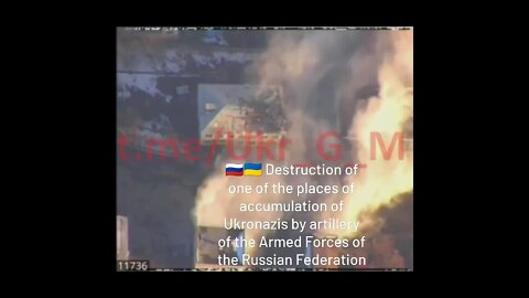 🇷🇺🇺🇦 Russian Artillery Strikes Destroys A Grouping Point Of Ukronazis