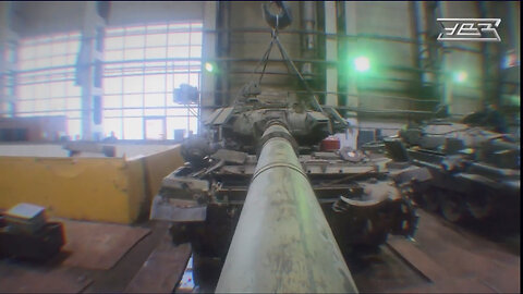 Russian Uralvagonzavod process of finalizing the T-72B tank to the B3 variant.