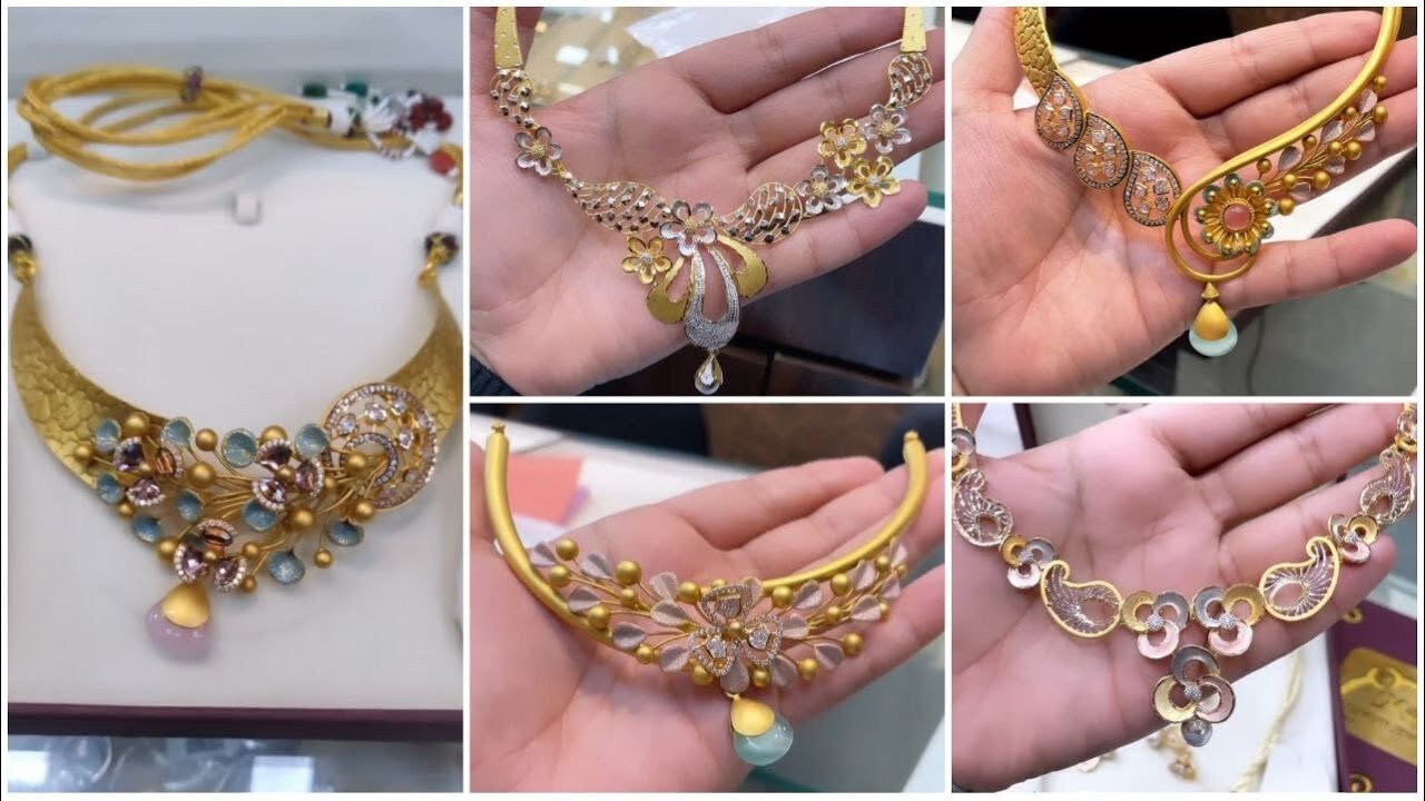 Light weight Gold Necklace Designs!! New Gold Necklace Desig