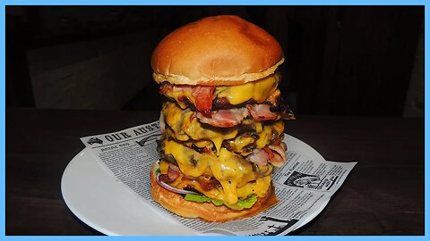 8 MINUTE "DOUBLE TROUBLE" CHEESEBURGER CHALLENGE IN AUSTRALIA!