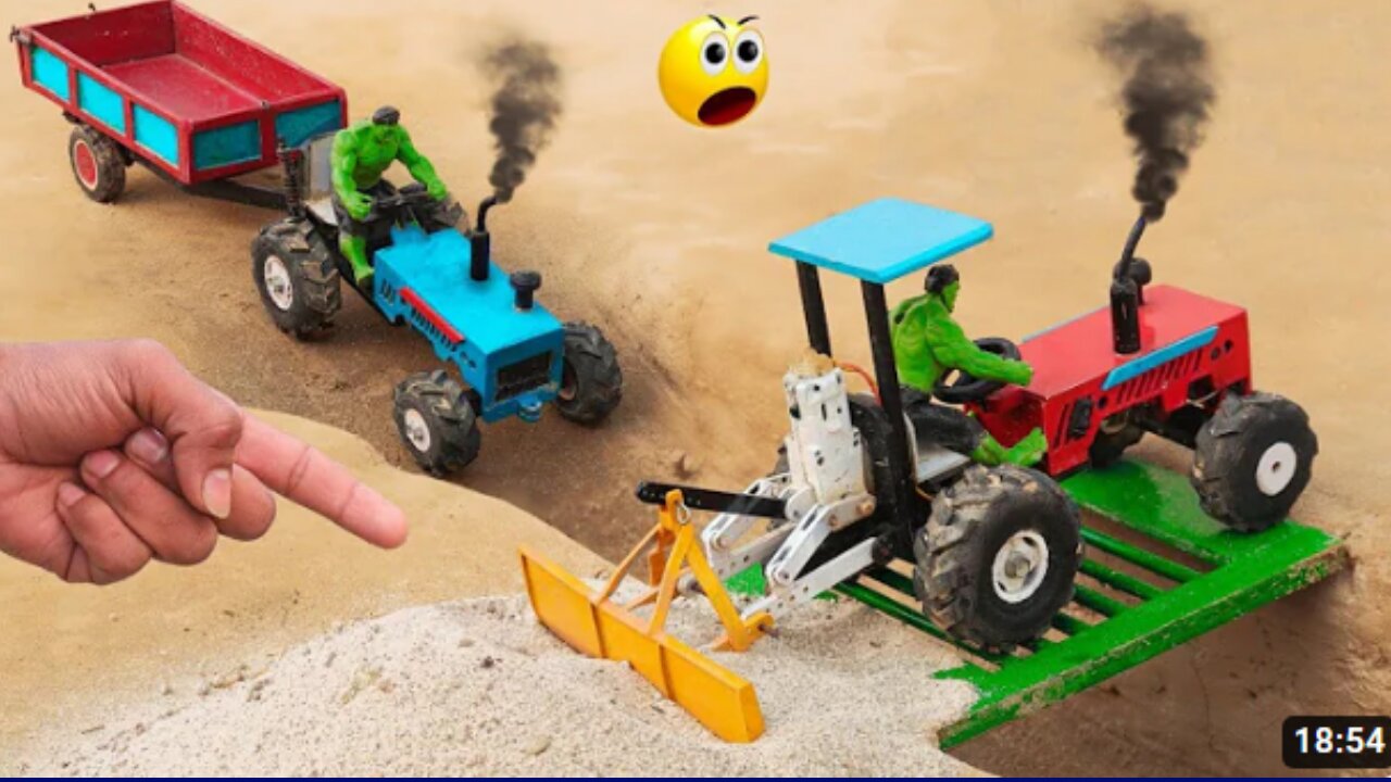 Diy Mini Tractor Sand loading new technology science Project | Trolley Loading