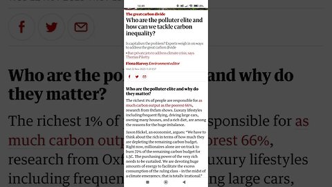 The richest 1% of people are responsible for as much carbon output as the poorest 66%,