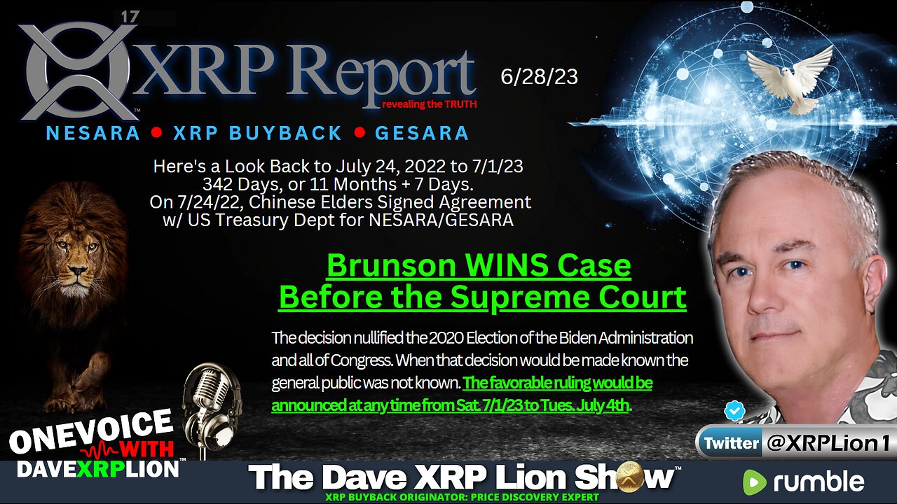 NEW Brunson Case - The Last Domino to FALL, DAVE XRPLION June 30, 2023 - Reflect to 7/24/22