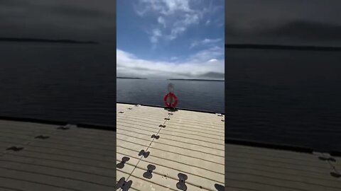 Dark clouds on a floating dock