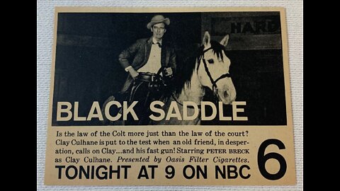 Black Saddle, Western TV, 1959. Episodes 1 thru 5. Peter Breck, Russell Johnson, Anna-Lisa