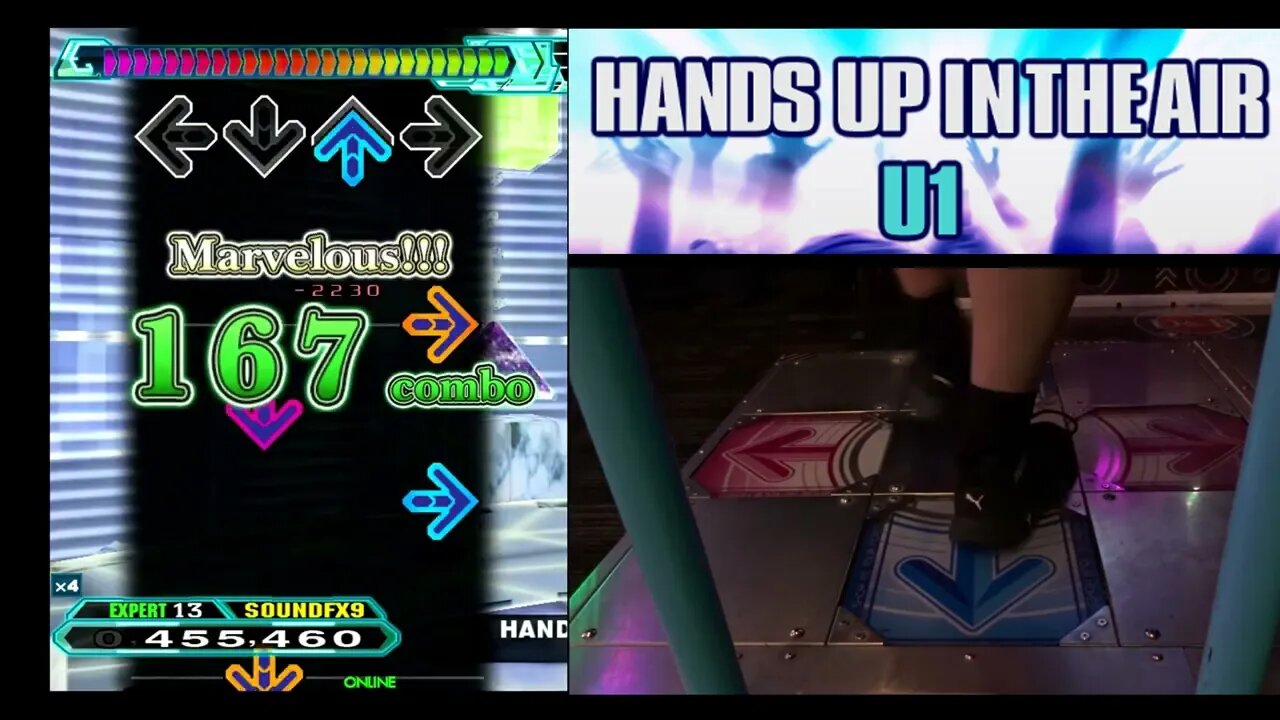 HANDS UP IN THE AIR - EXPERT (13) - AA#505 (Improved FC?) on Dance Dance Revolution A20 PLUS (AC,US)