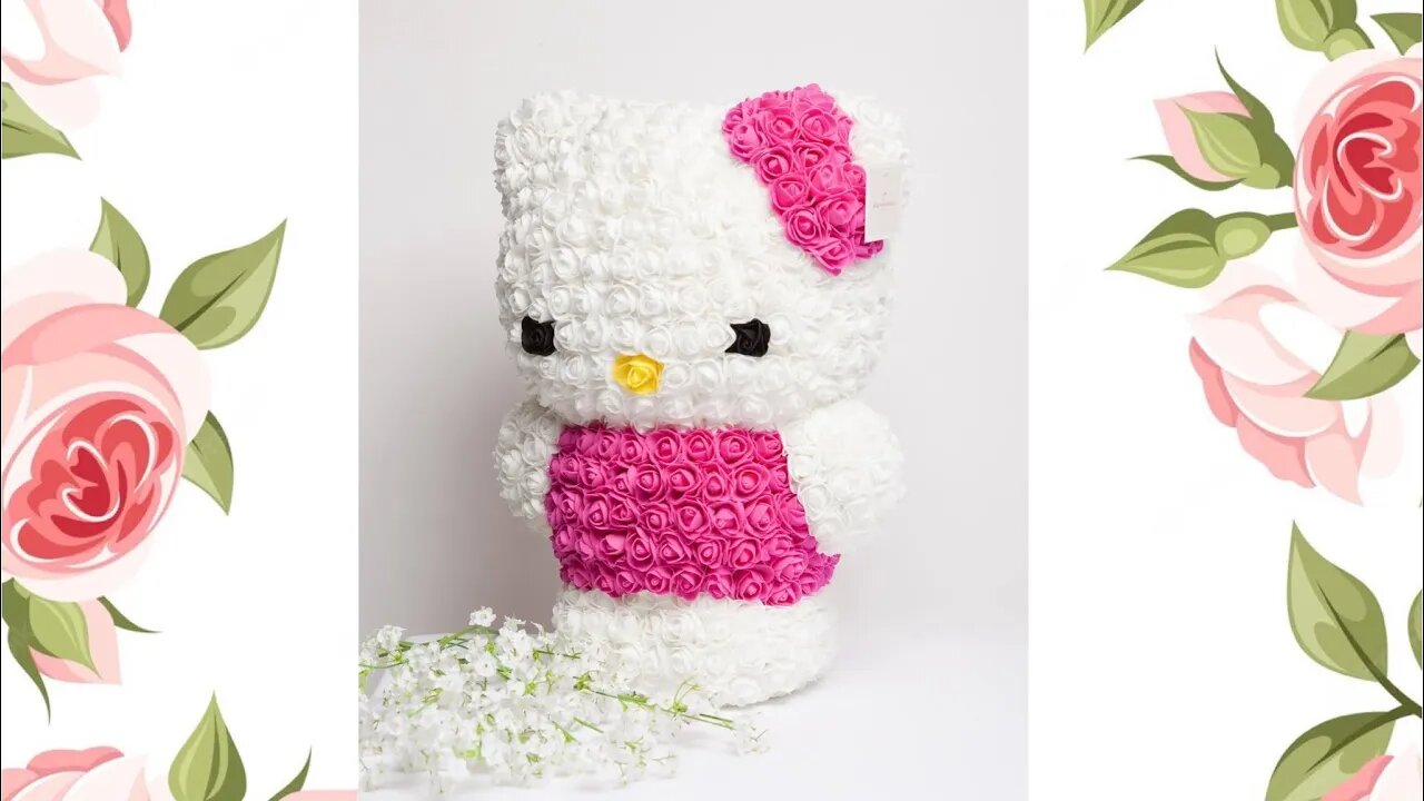 Hello Kitty From Foam Roses