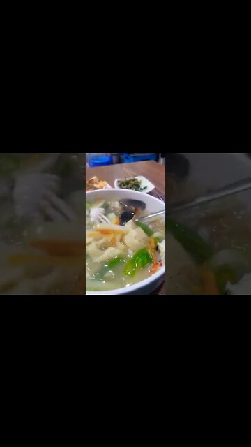 #shorts #hungry #food Korean style Seafood Handpull dough soup!
