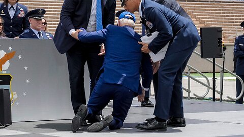 MOMENT: Biden trips and falls during graduation ceremony