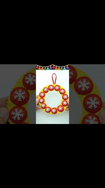 Christmas Wreath 🌲 Handmade Christmas Ornaments 🌲 Glitter Foam Sheet Crafts #diy #crafts #christmas