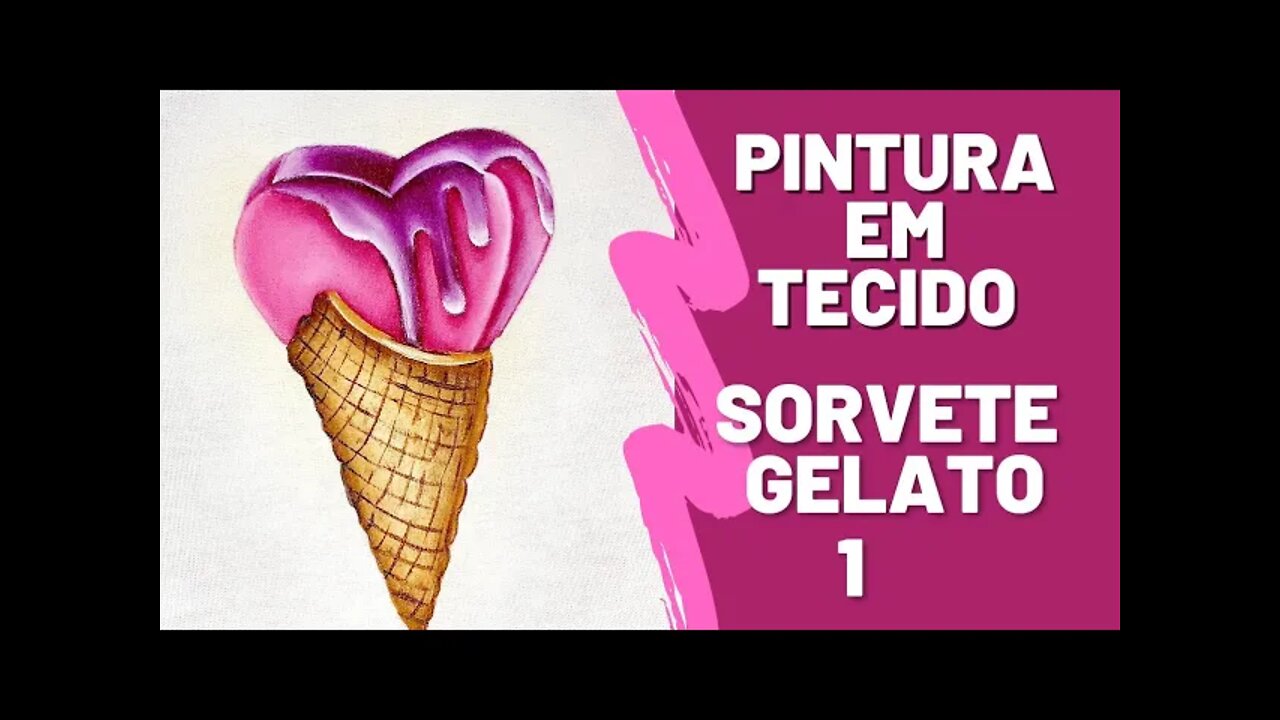 🔴Live Como Pintar Sorvete Coração Pintura Em tecido