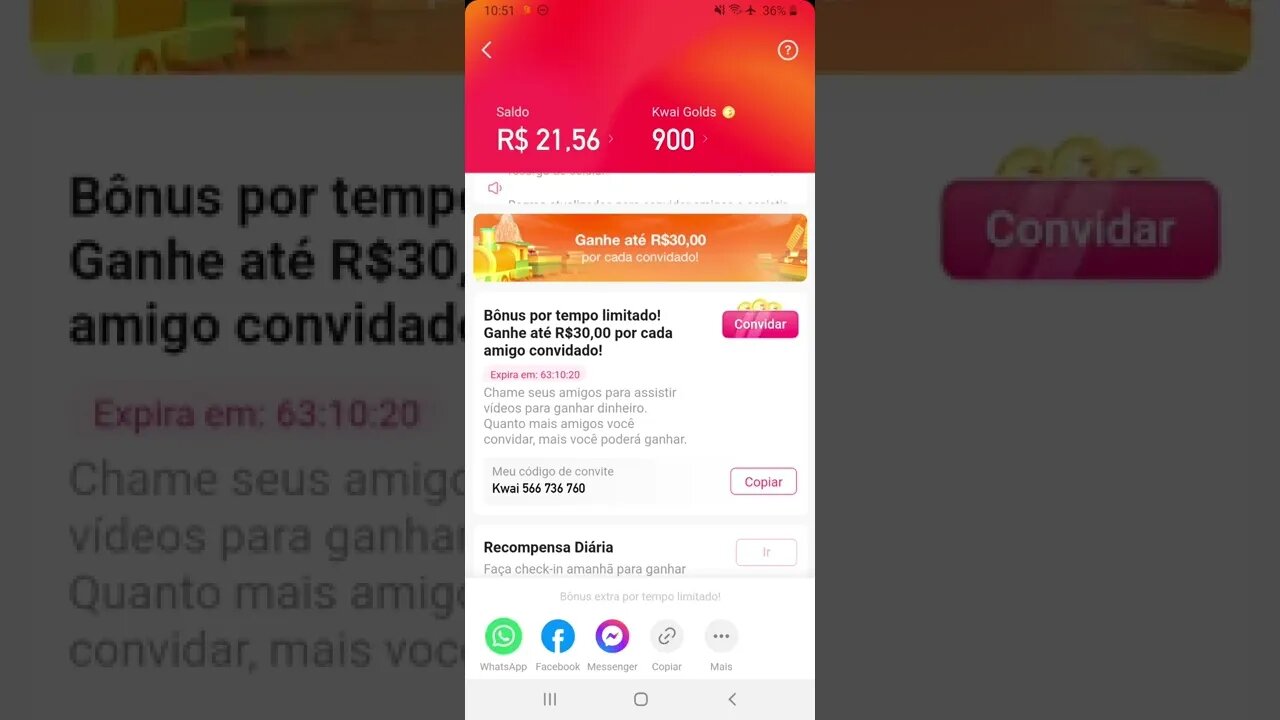 ganhe 30 reais no kwai #shorts