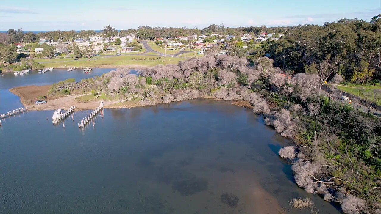 August 3 Mallacoota 2021 Coull's Inlet then the Main Street.