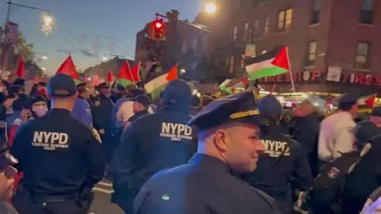 NYPD Block Pro Palestinian Parade #stoptheviolence