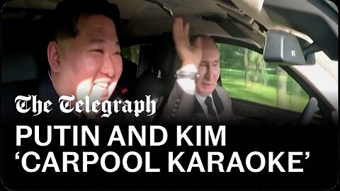 Putin and Kim laugh and chat in front seat footage from limo drive in Pyongyang