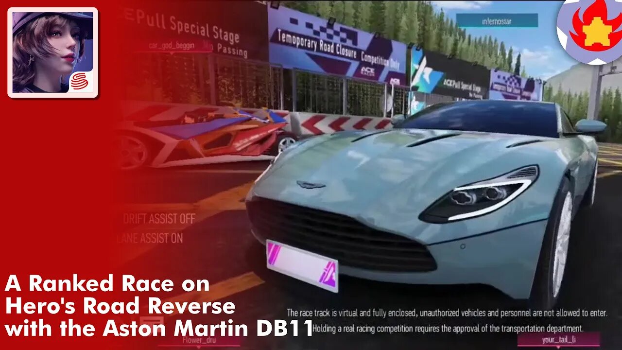 A Ranked Race on Hero's Road Reverse with the Aston Martin DB11 | Ace Racer