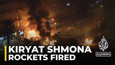 A large fire has broken out at the Israeli town of Kiryat Shmona after missile attack