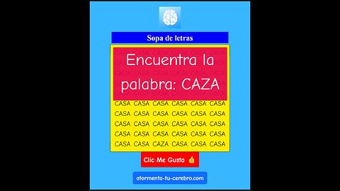 Nueva Sopa de Letras. Ahora encuentra la palabra CAZA