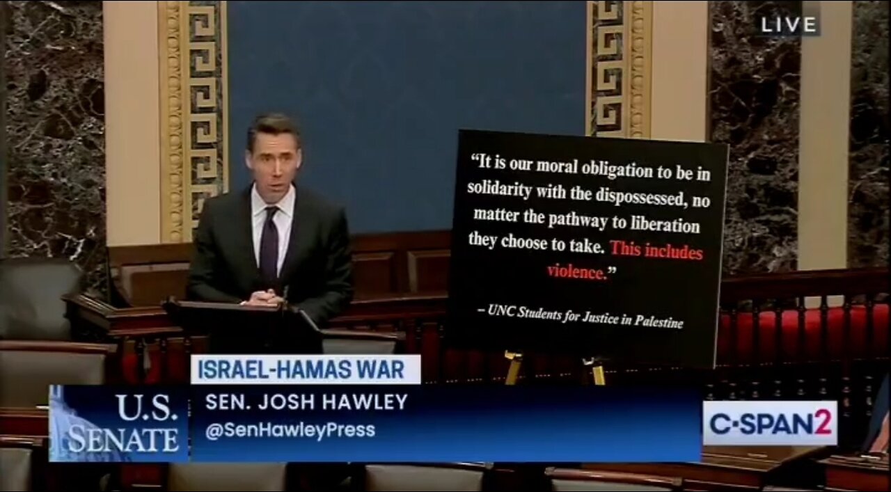 Sen Hawley UNLOADS on Dem For Blocking Resolution Condemning Anti-Semitism on College Campuses