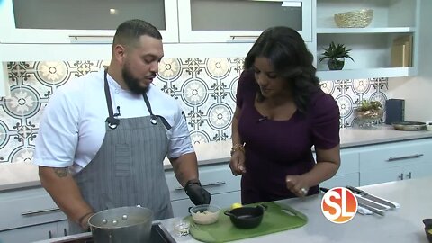 Executive Chef Anthony Apolinar prepare dishes from Keeler's Thanksgiving Day Special