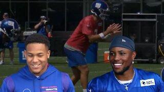 Daniel Jones Throws TD To Wan'Dale Robinson, Saquon at Practice | New York Giants