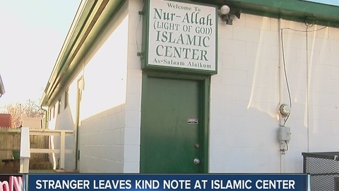 Stranger leaves kind note at Indianapolis Islamic Center