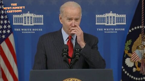 Biden reads "end of quote" off the teleprompter.