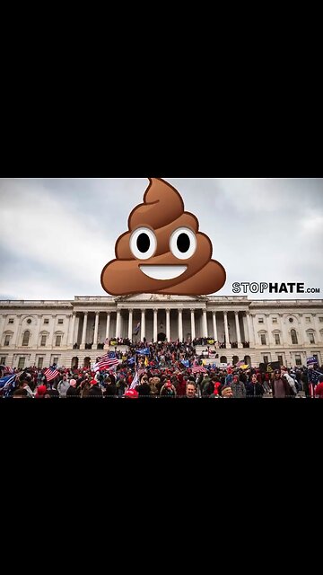 the US Capitol with a poo emoji instead of the dome