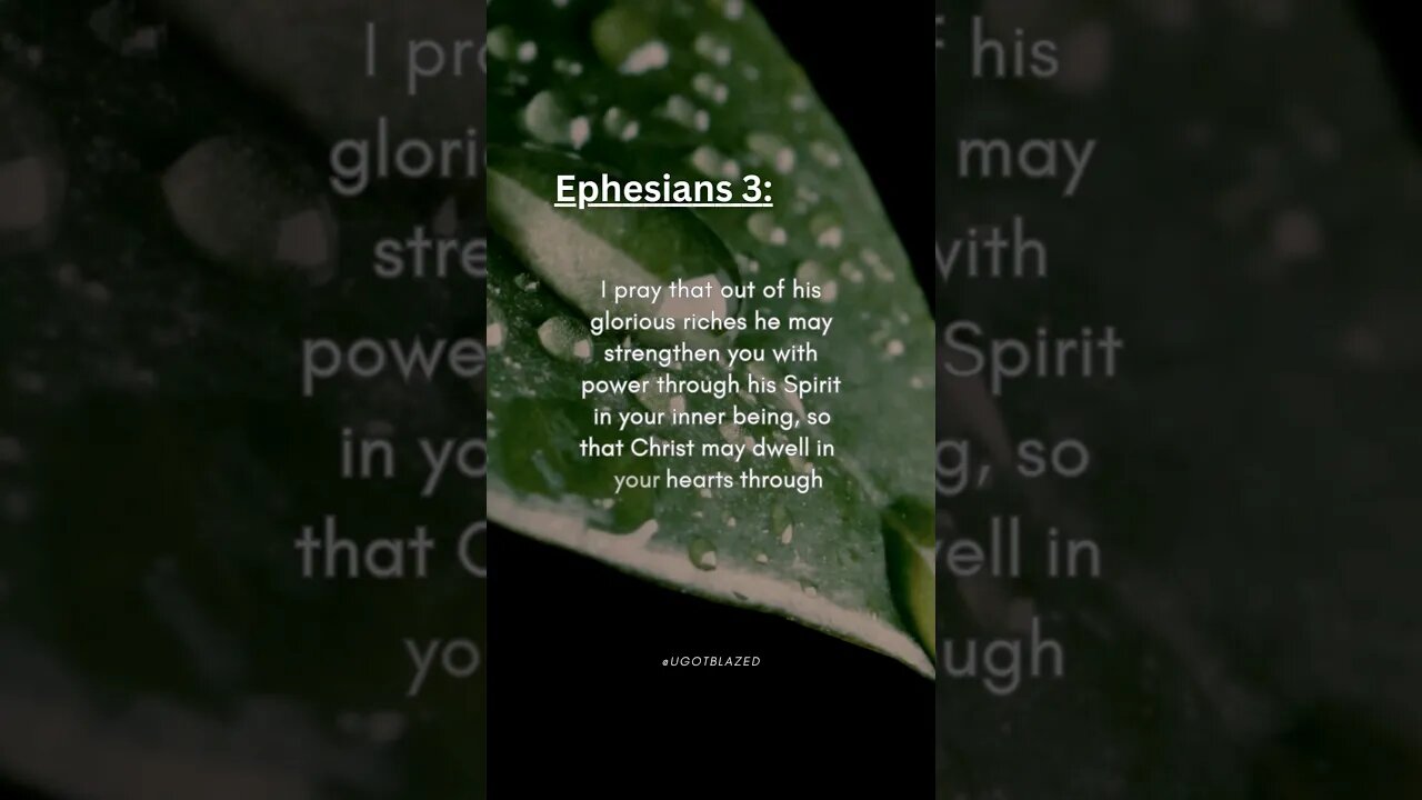 Share the Good News. Bible Verse of the Day Ephesians 3:16-17