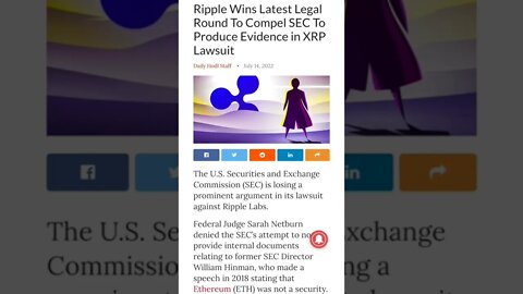 Ripple Wins Latest Legal Round To Compel SEC #cryptomash #cryptomashnews #viralvideo2022