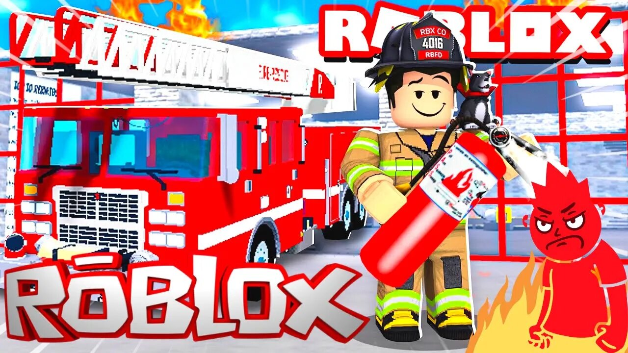 CUIDADO COM O FOGOOO!! 🔥 VIREI BOMBEIRO NO ROBLOX ESCAPE THE FIRE STATION OBBY - Red Zone Games