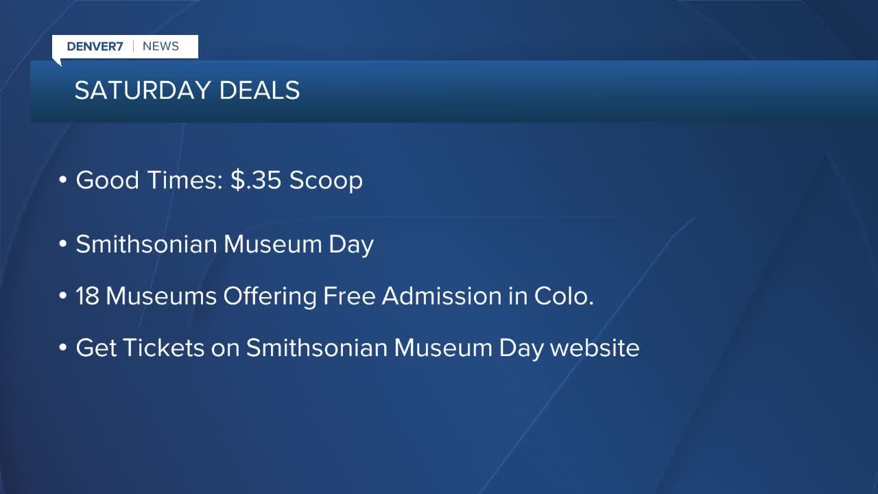 Weekend deals for free museums & discounted Good Times scoops