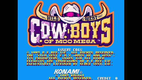 Wild West Cow Boys of Moo Mesa Arcade Game, Konami 1992, playthrough