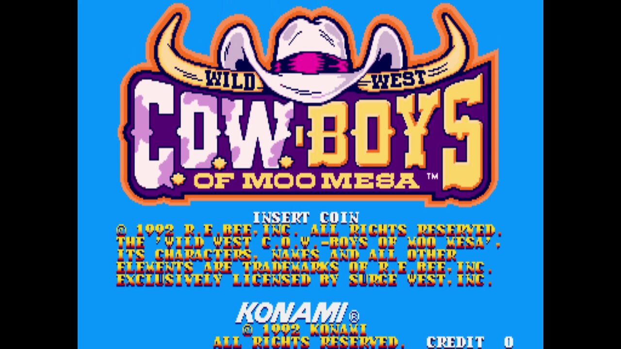 Wild West Cow Boys of Moo Mesa Arcade Game, Konami 1992, playthrough